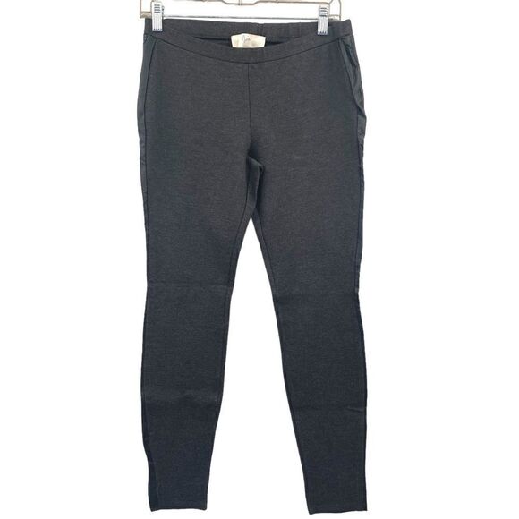 Joie charcoal Gray Leggings w/ Vegan Leather Side Stripes, Size M - Picture 3 of 10